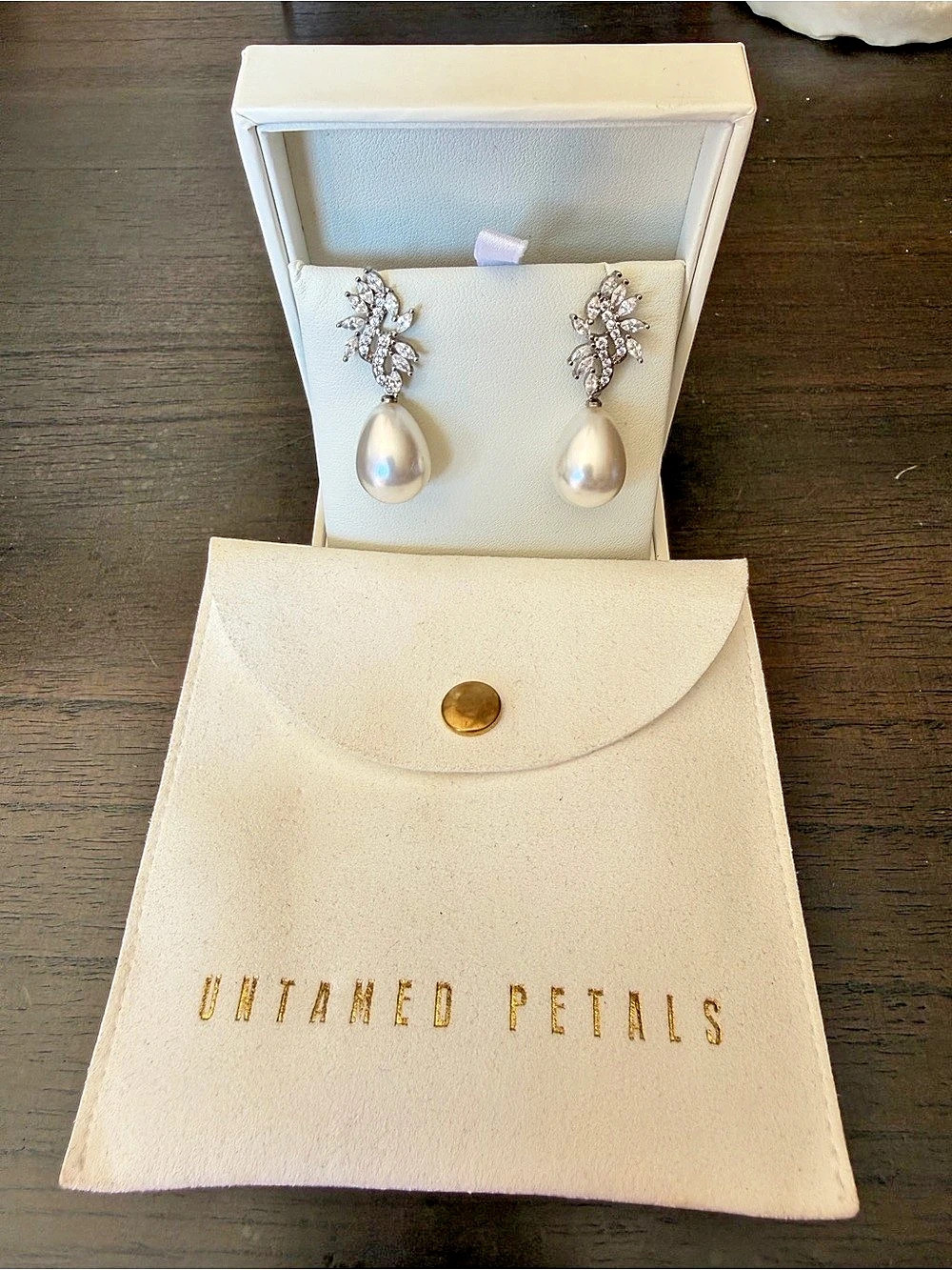Untamed Petals Regency Pearl Drop Earrings